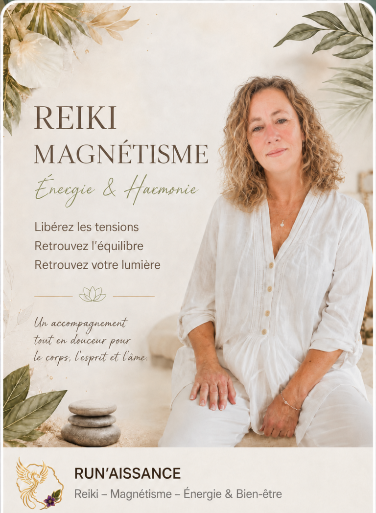 Valérie Pena présentant les accompagnements Reiki et magnétisme de Run’Aissance à Saint-Pierre